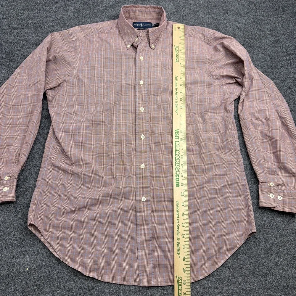 Polo Ralph Lauren Shirt Men M Classic Fit Plaid Cotton Button Down Long Sleeve